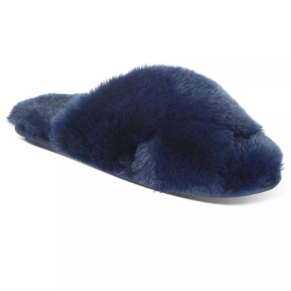 JENNI Women's Crisscross Faux Fur Slide Boxed Slippers, Created for Macy's Plush - Picture 2 of 5